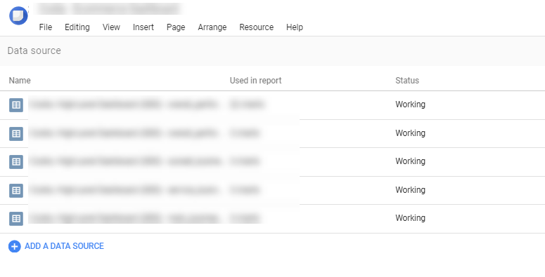 Google Sheets - Data Studio