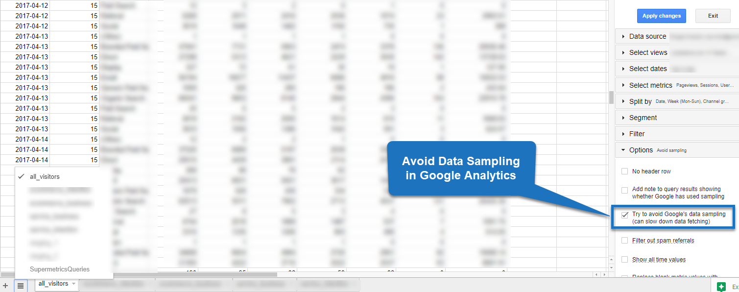 Supermetrics - Google Sheets