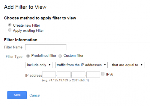 Filter 1 - include known visitors