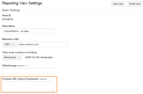 Report View Setting - query parameters