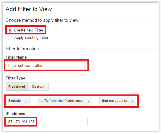 Filter out own traffic - Google Analytics