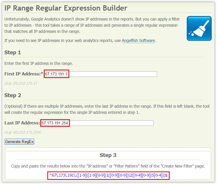 IP Range Regular Expression Builder