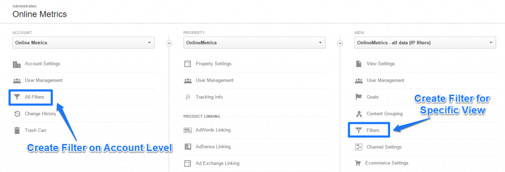 Create filters in Google Analytics