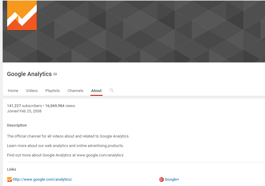 Google Analytics YouTube