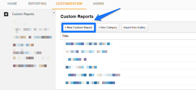 Click new custom report