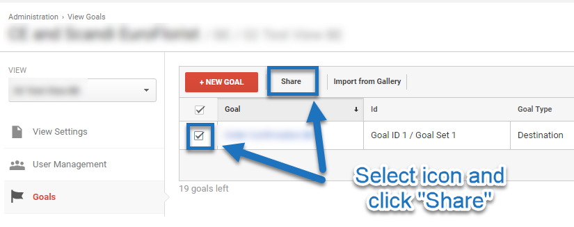 How to Share Goal - step 1