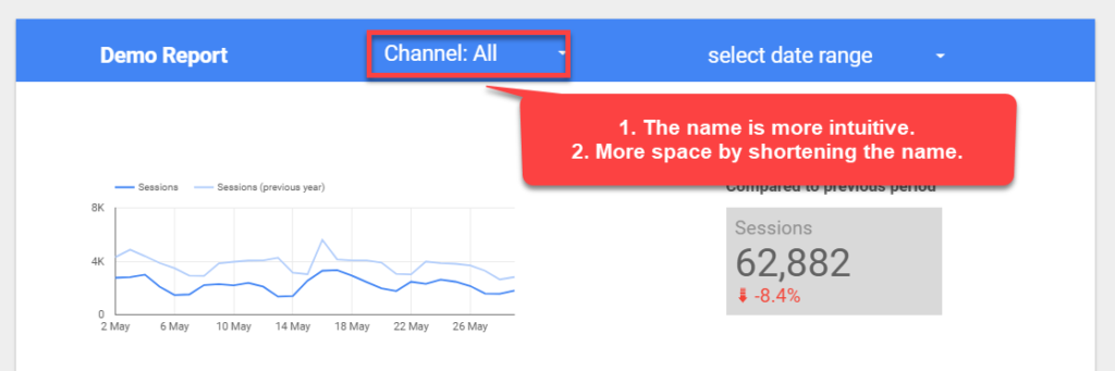Change - default channel grouping into channel