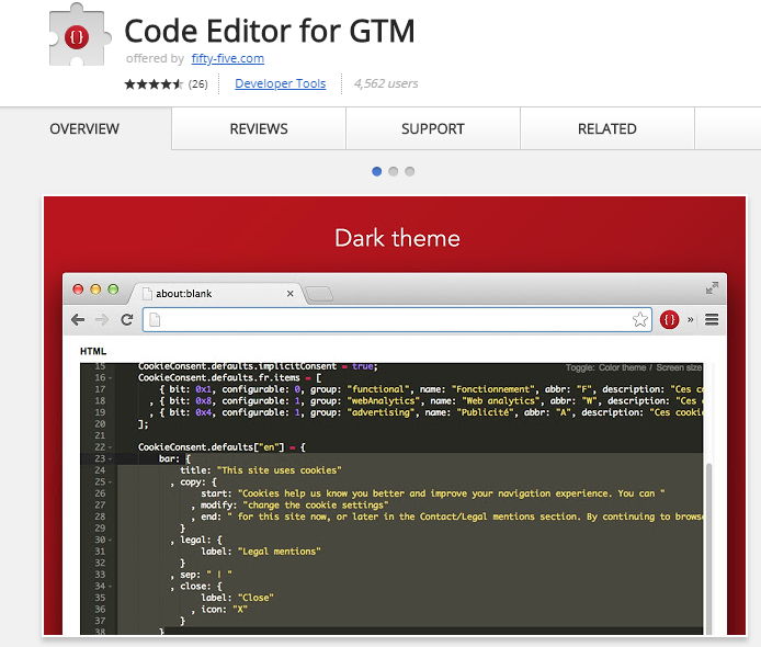 Code Editor for GTM