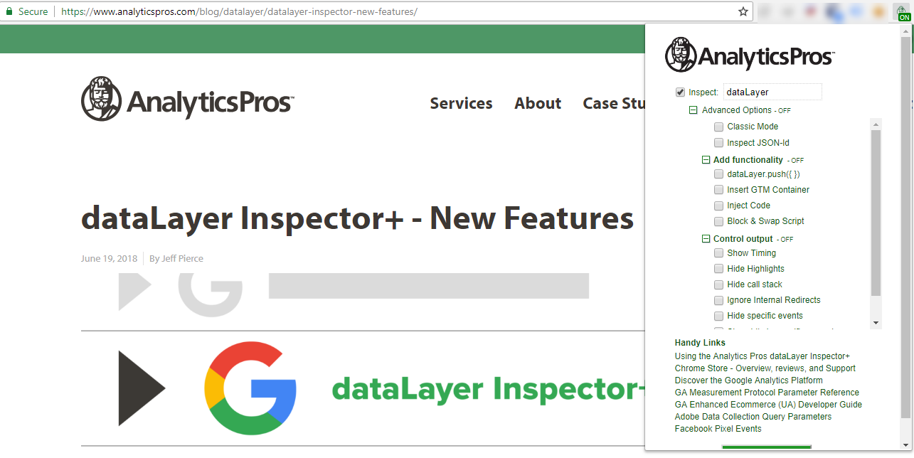 dataLayer Inspector+ AnalyticsPros