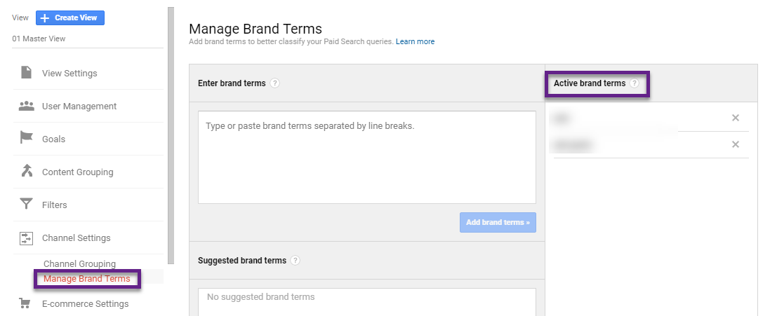 Manage Brand Terms - DCG