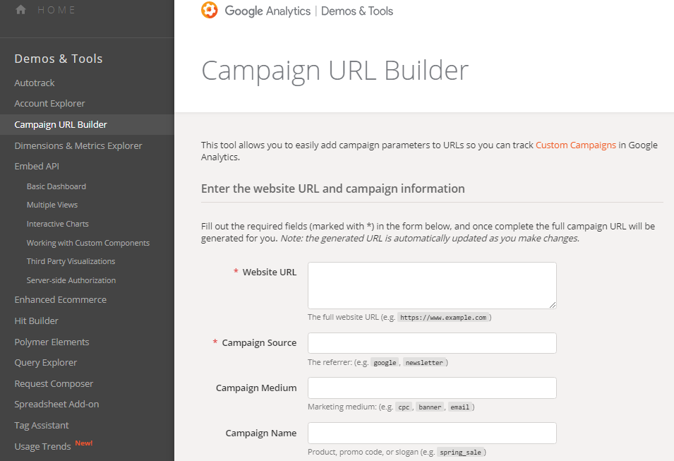 Campaign URL Builder Tool