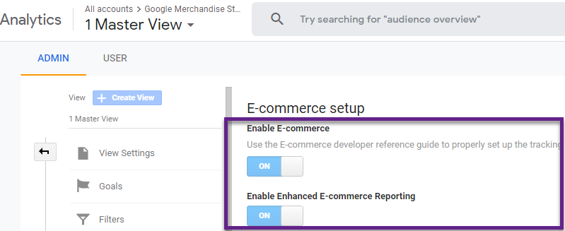 Enable (Enhanced) Ecommerce