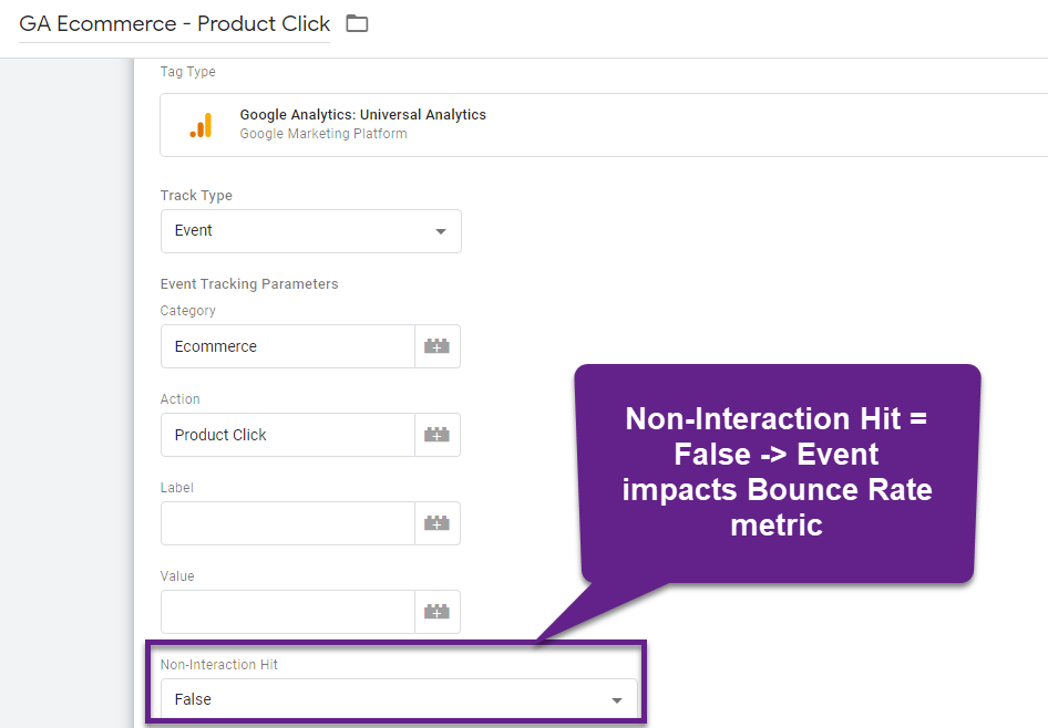 GA Ecommerce - Product Click