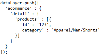 Product Category Code Example