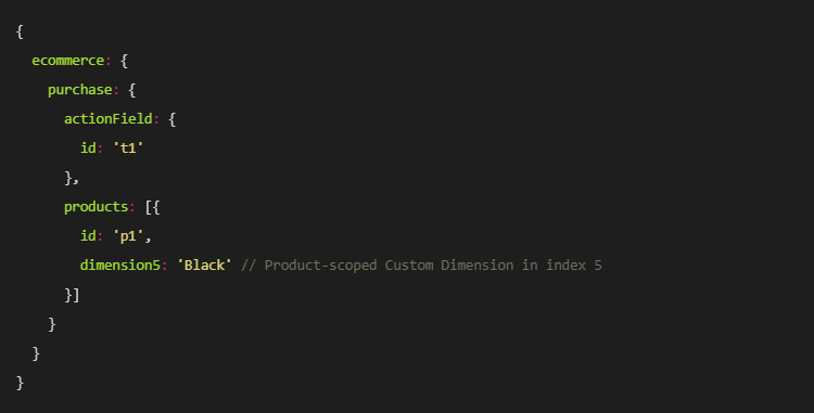 Product Scoped Custom Dimension example