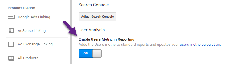 Enable User Metrics in Reporting