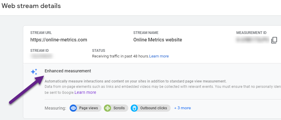 Enhanced Measurement - Google Analytics App + Web