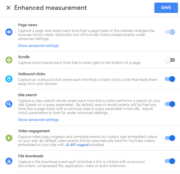 Enhanced Measurement - Google Analytics App + Web