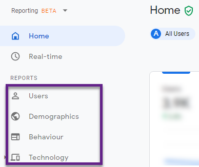 Google Analytics App + Web - Standard Reports