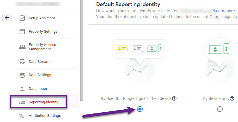 GA4 - Default Reporting Identity