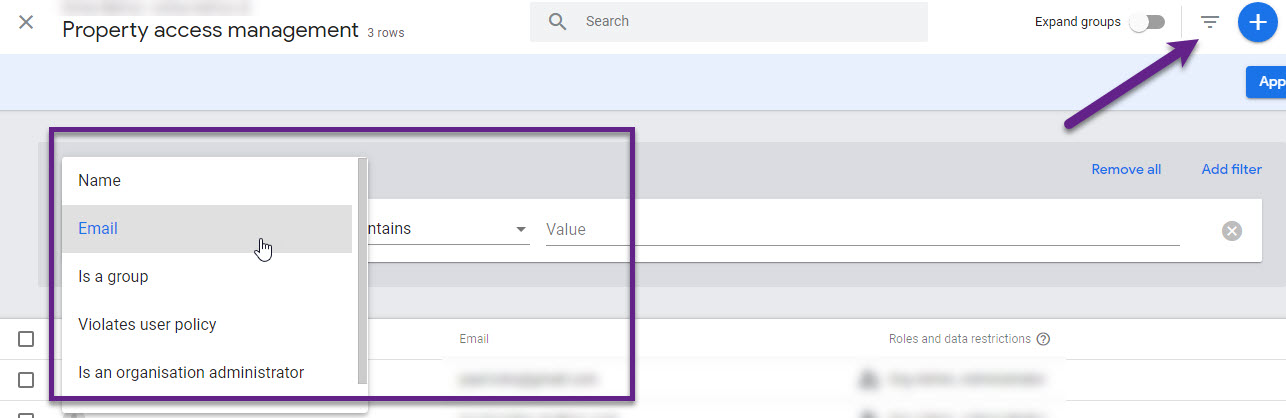 GA4 - filters and property access