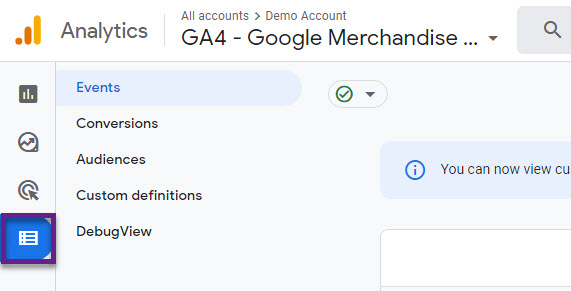 GA4 Google Merchandise Store - Configure
