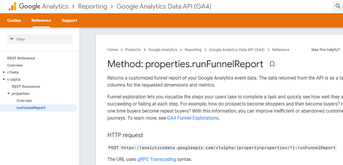 GA4 - Google Analytics Data API - Funnels