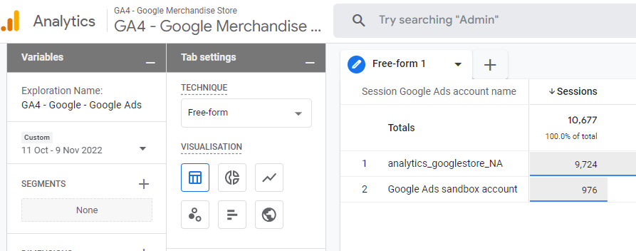 GA4 - Google Ads Sessions
