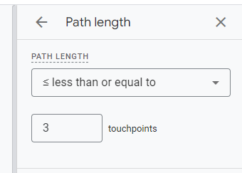 GA4 - path length 3 or less than 3